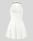Athlesi CoreLine court dress in white, 3d back view