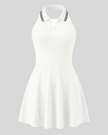 Athlesi CoreLine court dress in white, 3d front view