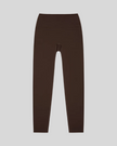 CoreLine High-Waisted Leggings in brown, flatlay front view with high-waisted fit
