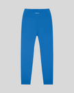 CoreLine High-Waisted Leggings in colorful blue, flatlay back view with high-waisted fit