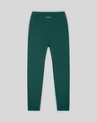 CoreLine High-Waisted Leggings in dark green, flatlay back view with high-waisted fit