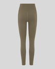 CoreLine High-Waisted Leggings in gray coffee, 3D back view with sculpted waistband