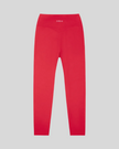 CoreLine High-Waisted Leggings in red, flatlay back view with high-waisted fit