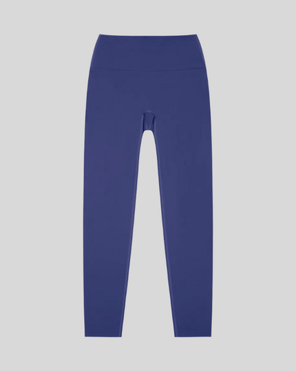 CoreLine High-Waisted Leggings in royal blue, flatlay front view with high-waisted fit