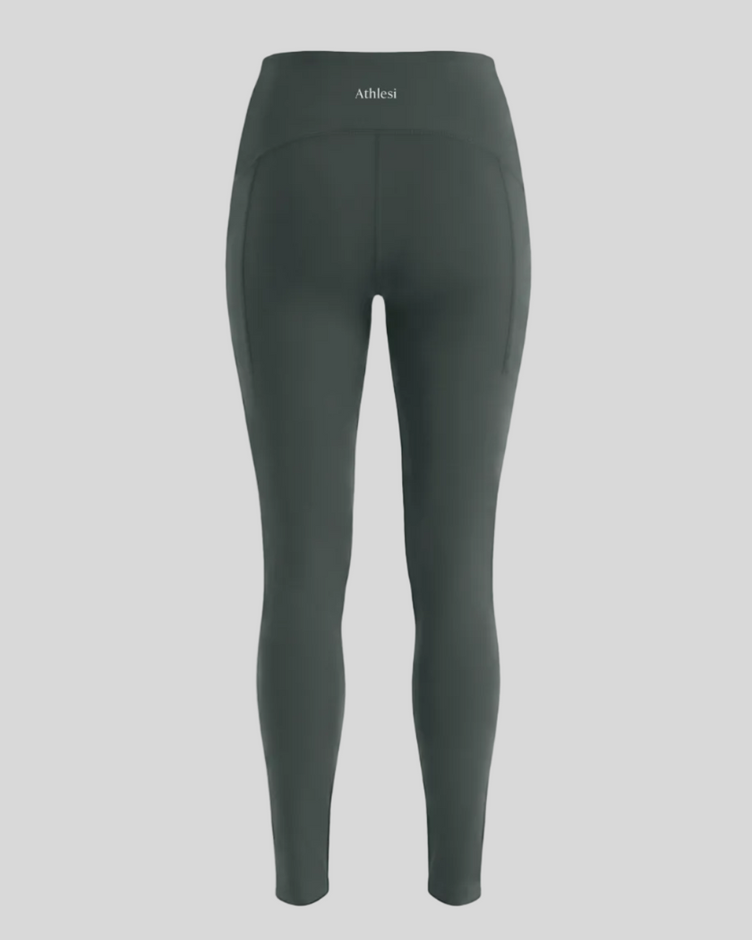 CoreLine Sculpt Leggings in gray, 3D front view with high-waisted sculpt fit