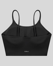 CoreLine Sports Bra in black, 3D back view with clean minimal structure