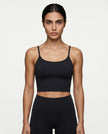 CoreLine Sports Bra in black, front view styled on model