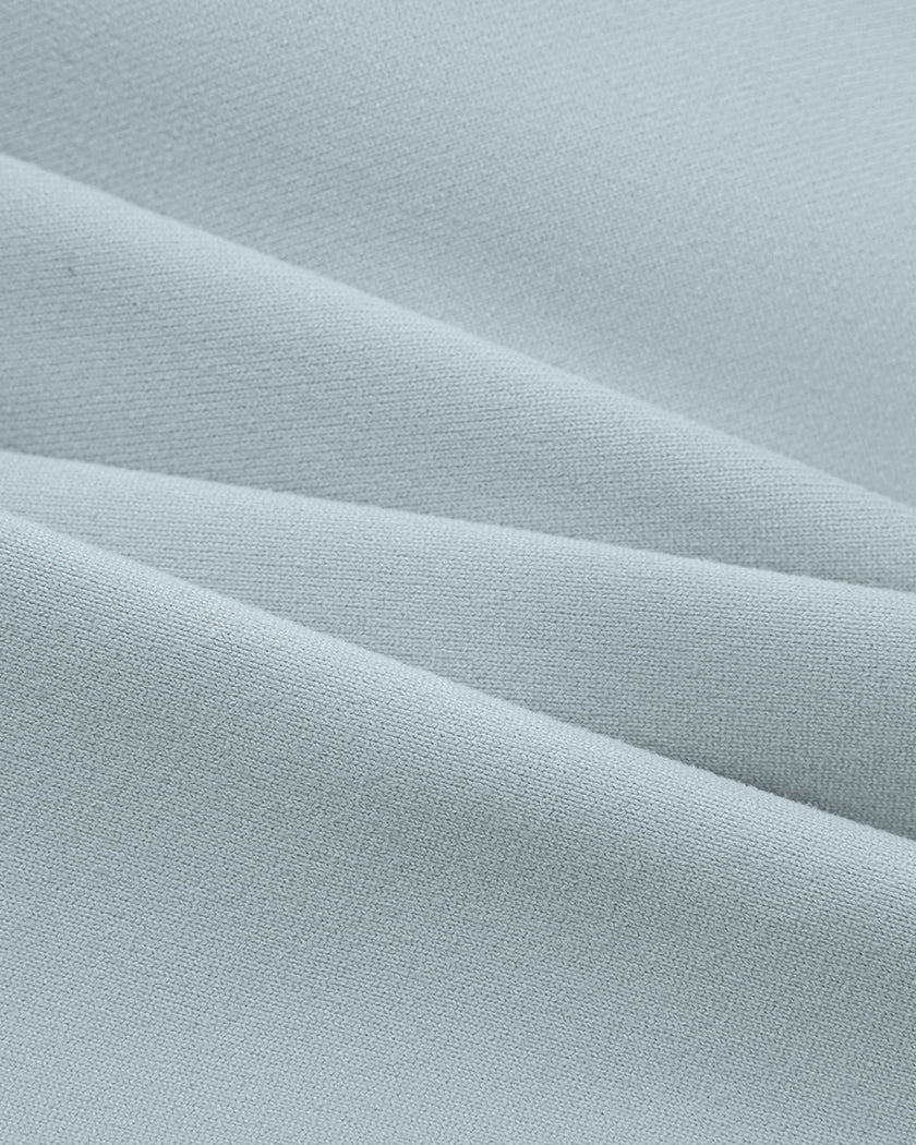 CoreLine Sports Bra in haze blue, fabric texture close-up