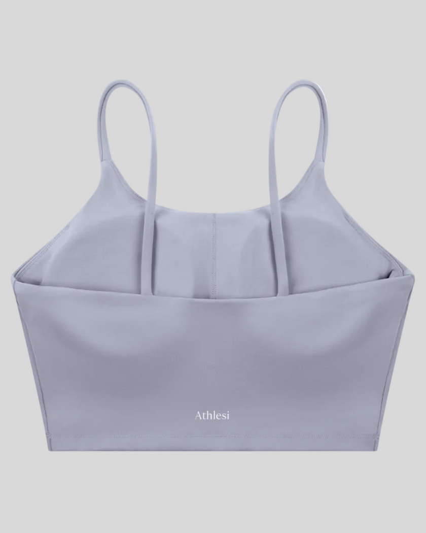 CoreLine Sports Bra in light purple, 3D back view with clean minimal structure