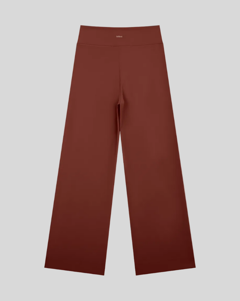 CoreLine Yoga Pants in Brick Red back view