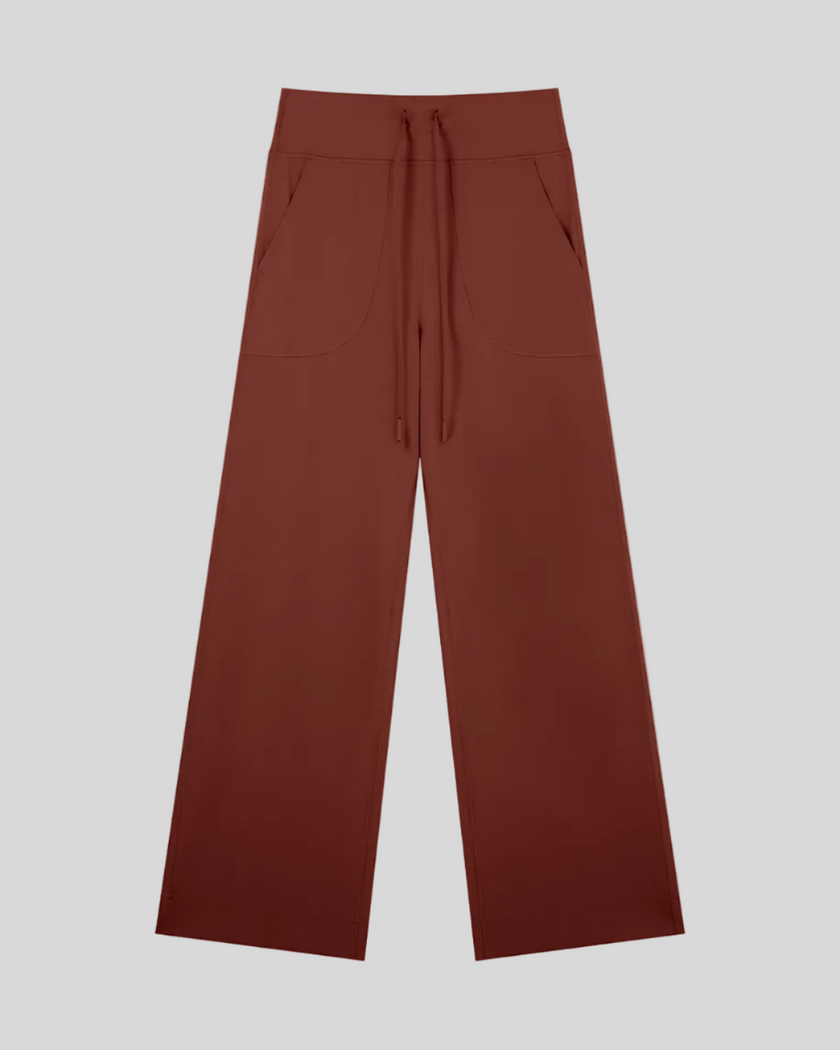 CoreLine Yoga Pants in Brick Red front view