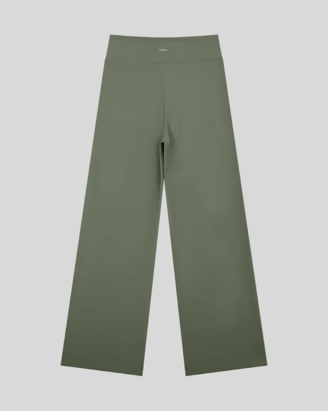 CoreLine Yoga Pants in Gray Green back view