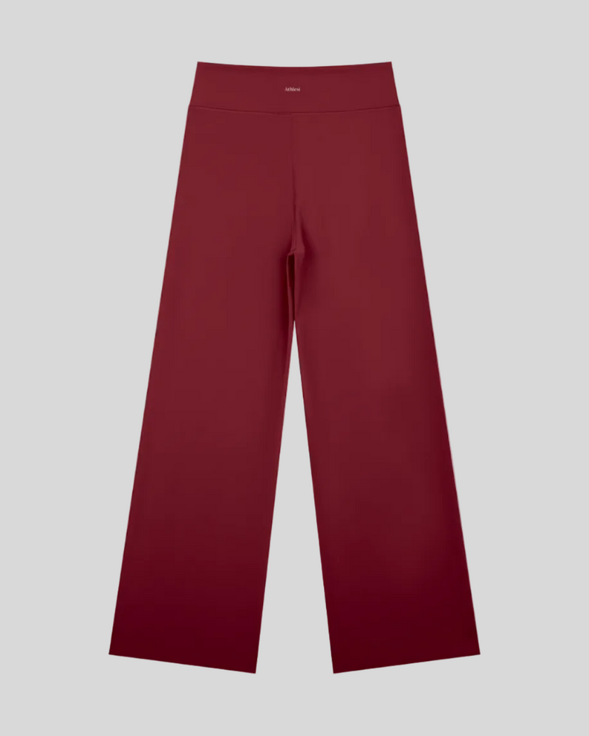 CoreLine Yoga Pants in Wine Red back view