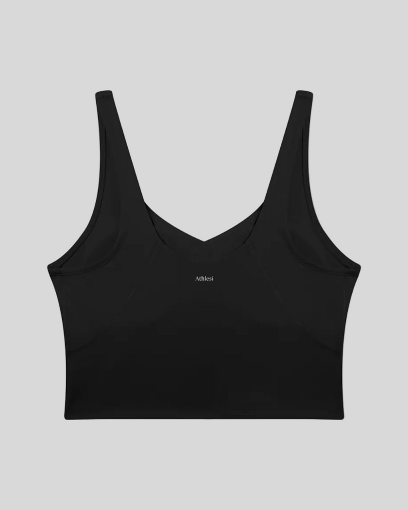 CoreLine Yoga Sports Bra in Black back view