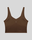 CoreLine Yoga Sports Bra in Brown back view