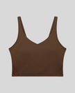 CoreLine Yoga Sports Bra in Brown front view