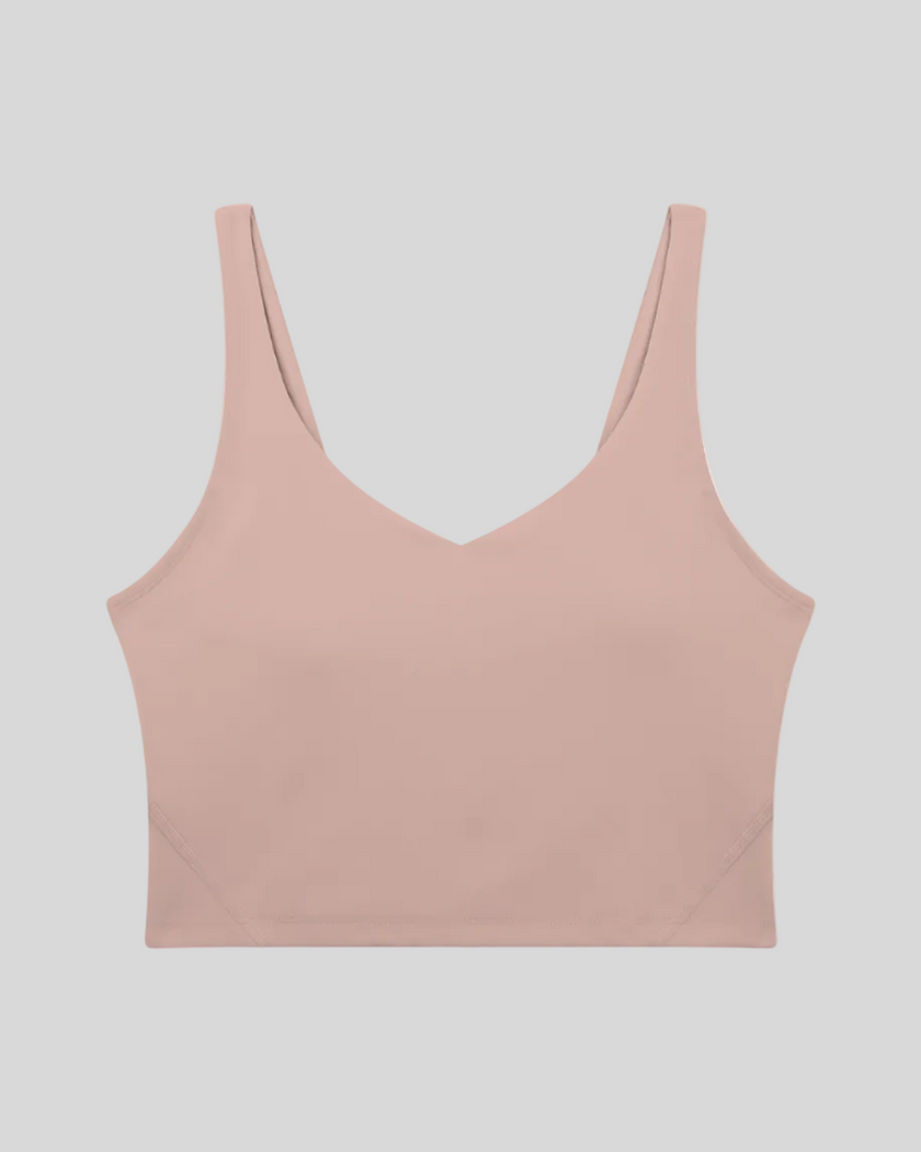 CoreLine Yoga Sports Bra in Cameo front view