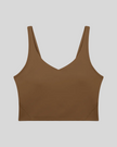 CoreLine Yoga Sports Bra in Coffee front view