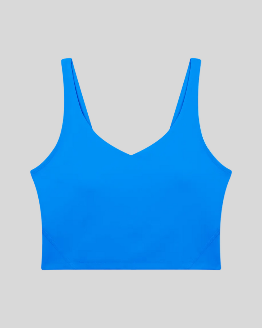 CoreLine Yoga Sports Bra in Colorful Blue front view
