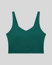 CoreLine Yoga Sports Bra in Dark Green front view