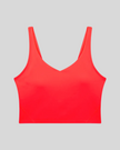 CoreLine Yoga Sports Bra in Fuchsia Red front view