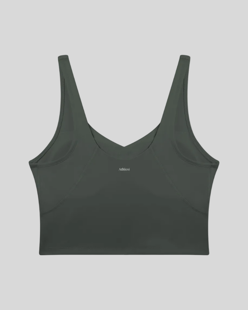 CoreLine Yoga Sports Bra in Gray back view