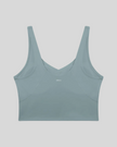 CoreLine Yoga Sports Bra in Gray Blue back view