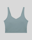CoreLine Yoga Sports Bra in Gray Blue front view