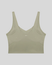 CoreLine Yoga Sports Bra in Gray Green back view