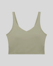 CoreLine Yoga Sports Bra in Gray Green front view