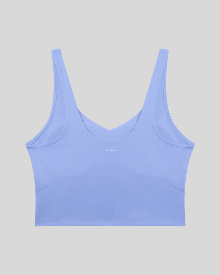 CoreLine Yoga Sports Bra in Lavender back view