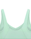 Back closeup of CoreLine Yoga Sports Bra in Mint Green