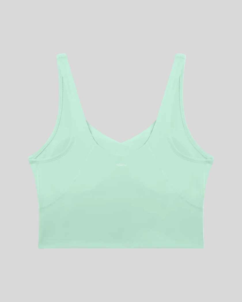 CoreLine Yoga Sports Bra in Mint Green back view