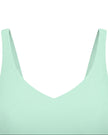 Front closeup of CoreLine Yoga Sports Bra in Mint Green