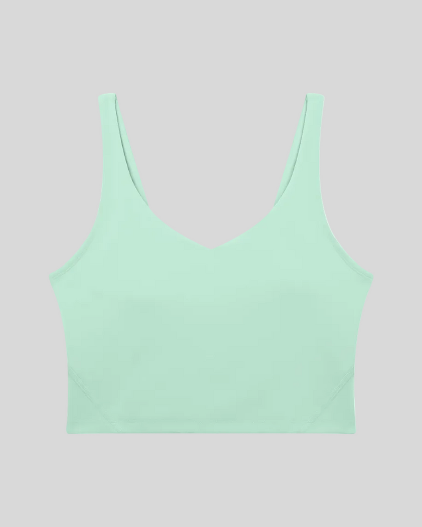 CoreLine Yoga Sports Bra in Mint Green front view