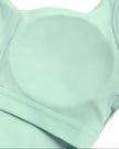 Interior padding detail of CoreLine Yoga Sports Bra in Mint Green