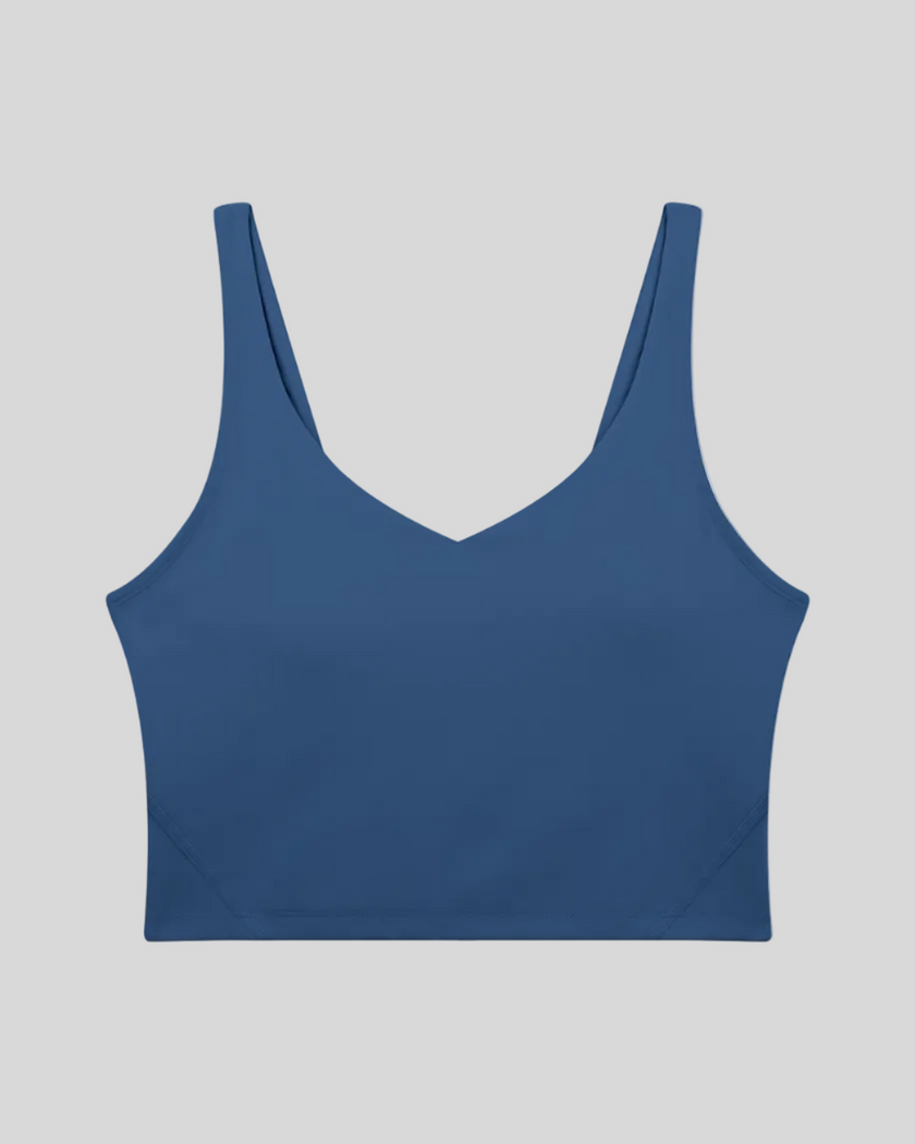 CoreLine Yoga Sports Bra in Navy Blue front view