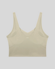 CoreLine Yoga Sports Bra in Pale Khaki back view