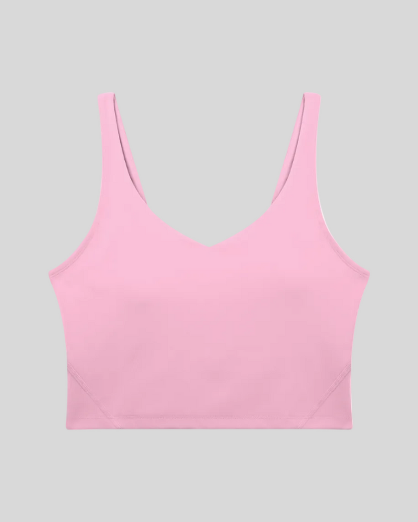 CoreLine Yoga Sports Bra in Pink front view