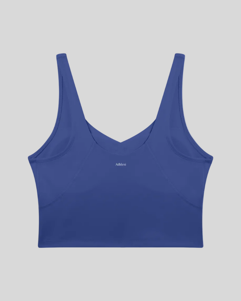 CoreLine Yoga Sports Bra in Royal Blue back view