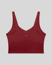 CoreLine Yoga Sports Bra in Wine Red back view
