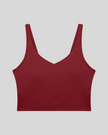 CoreLine Yoga Sports Bra in Wine Red front view