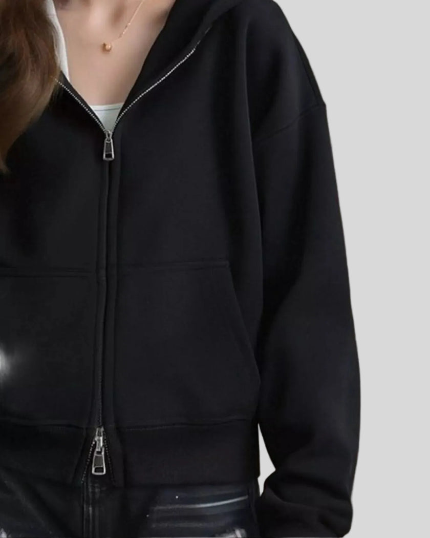 CoreZip Hooded Jacket in [color] close-up showing sleeve and zipper detail