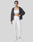 CoreZip Hooded Jacket in dark gray worn by model full body front view styled in a neutral setting