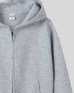 CoreZip Hooded Jacket in gray close-up showing sleeve and hood detail