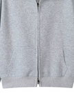 CoreZip Hooded Jacket in gray close-up showing front zipper detail