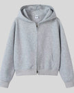 CoreZip Hooded Jacket in gray flat lay front view showing full design