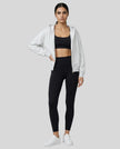 CoreZip Hooded Jacket in light gray worn by model full body front view styled in a neutral setting