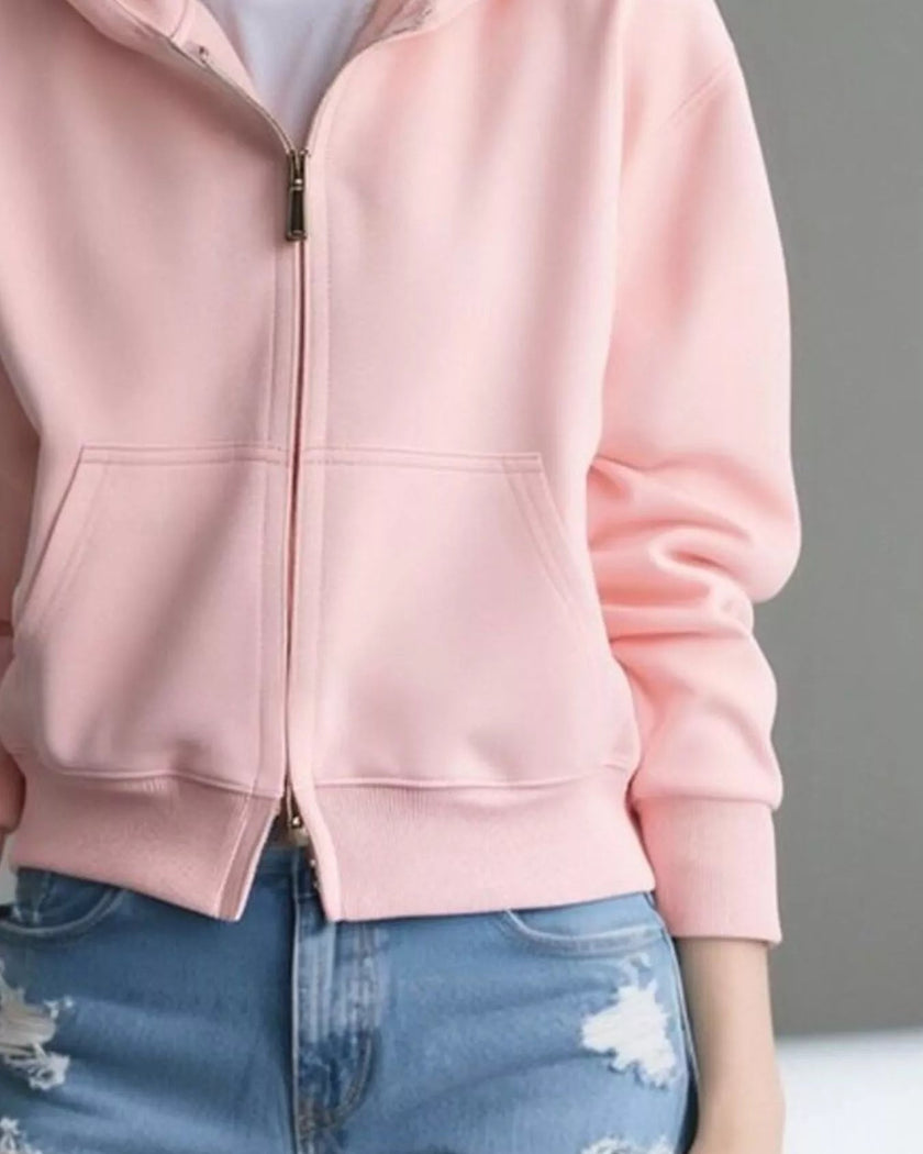CoreZip Hooded Jacket in [color] close-up showing sleeve and zipper detail