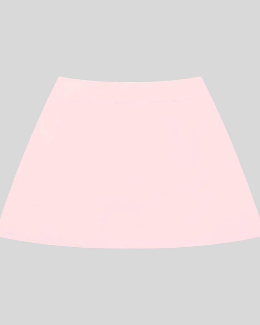 CourtClub A-Line Skirt in Light Pink front view featuring a flattering high-rise waistband and flowing silhouette.